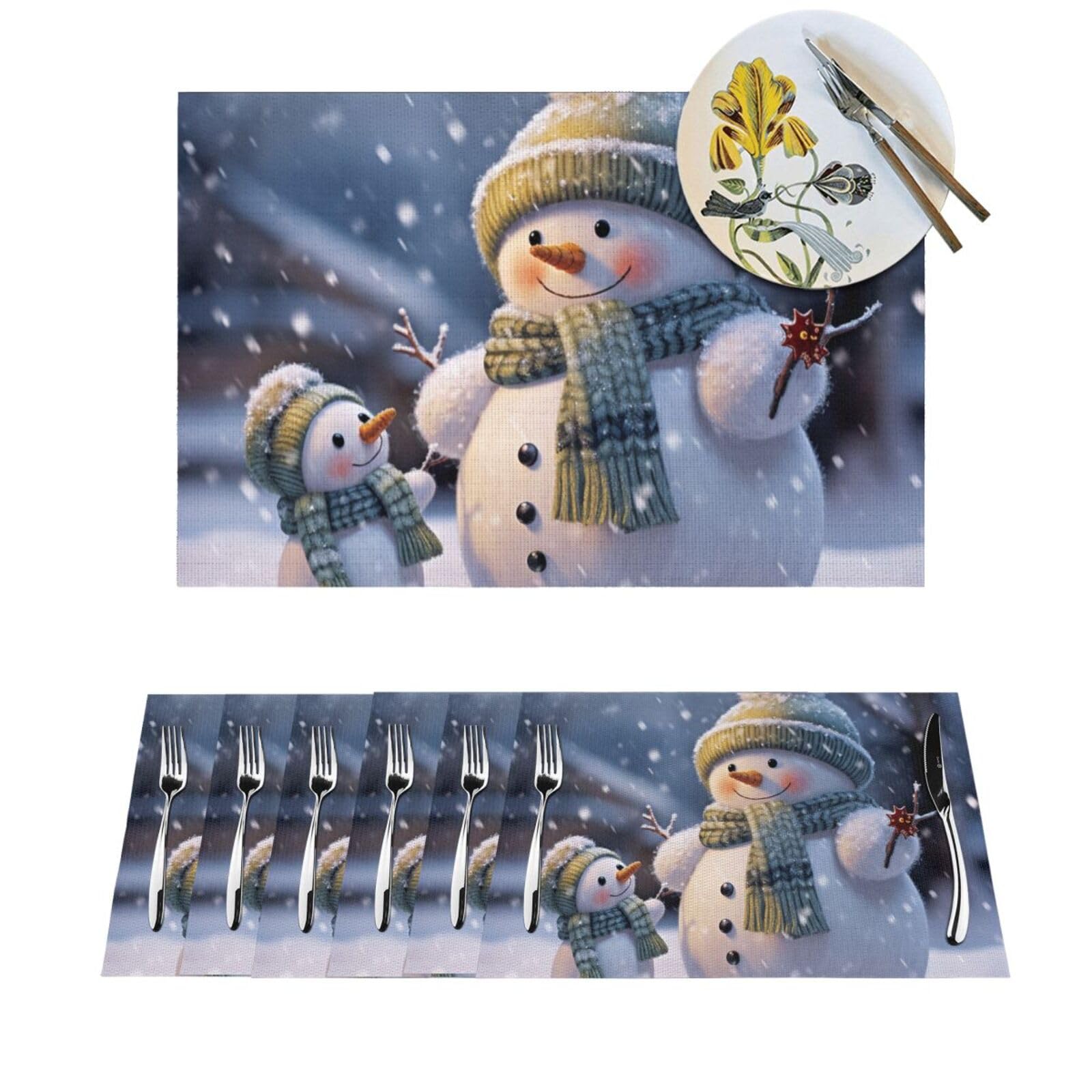 Sets de table d'hiver en PVC résistant à la chaleur et lavables de 30x45cm