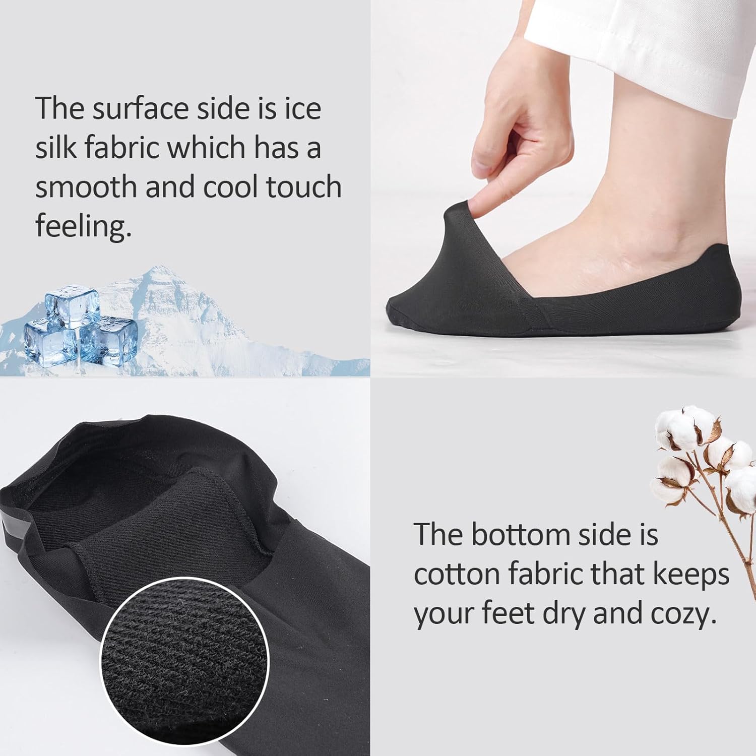 No Show Socks for Women, Non Slip Nylon Thin Footies Invisible Silky Low Liner Socks for Loafers Flats 6 Pairs - Image 5