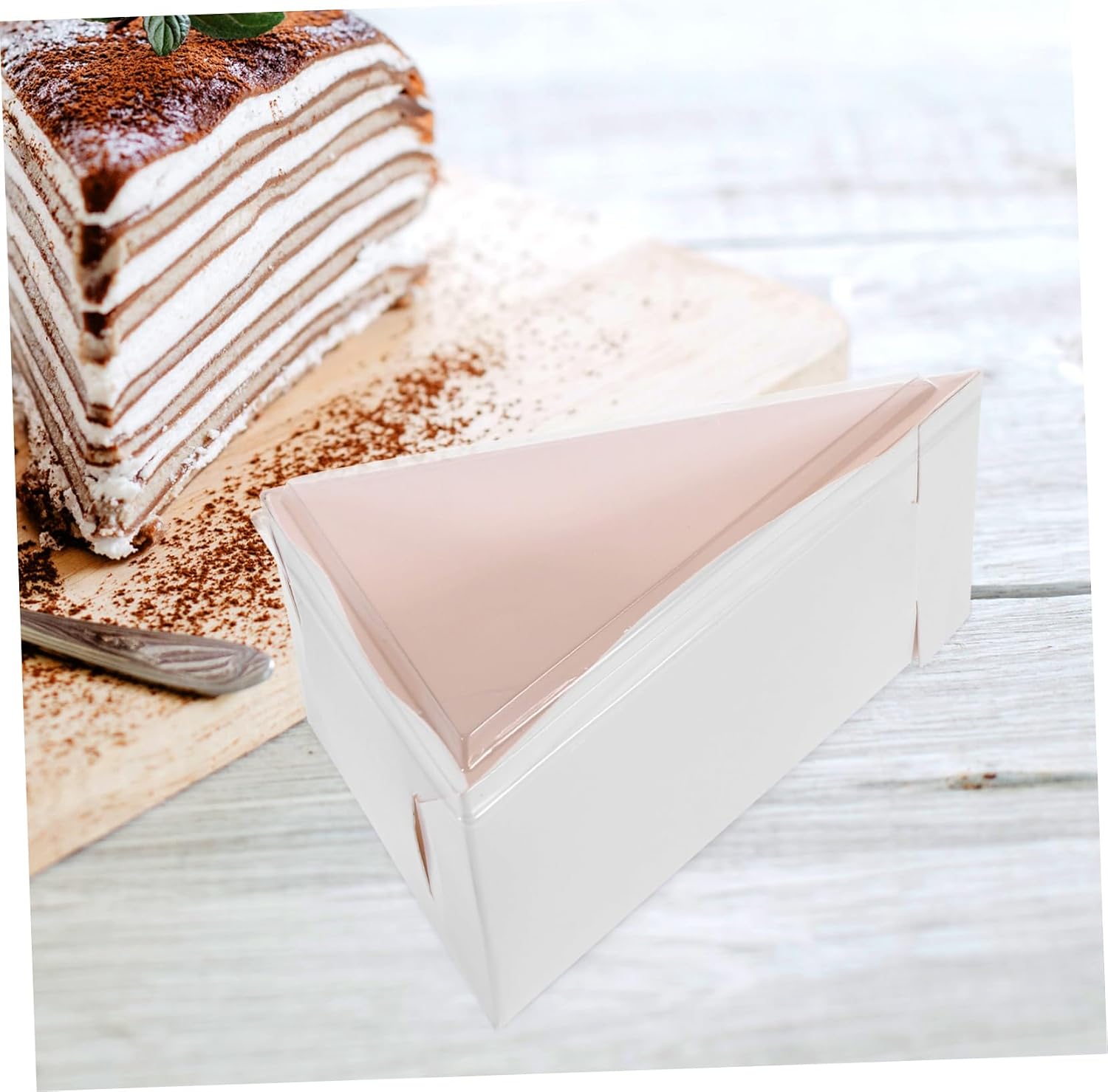 50sets Triangle Cake Pizza Box Lid Mousse Box for Bakery Party Supplies