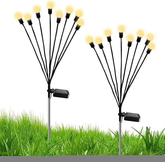 Lumières luciole à énergie solaire, 8 ampoules LED, lumières solaires d
