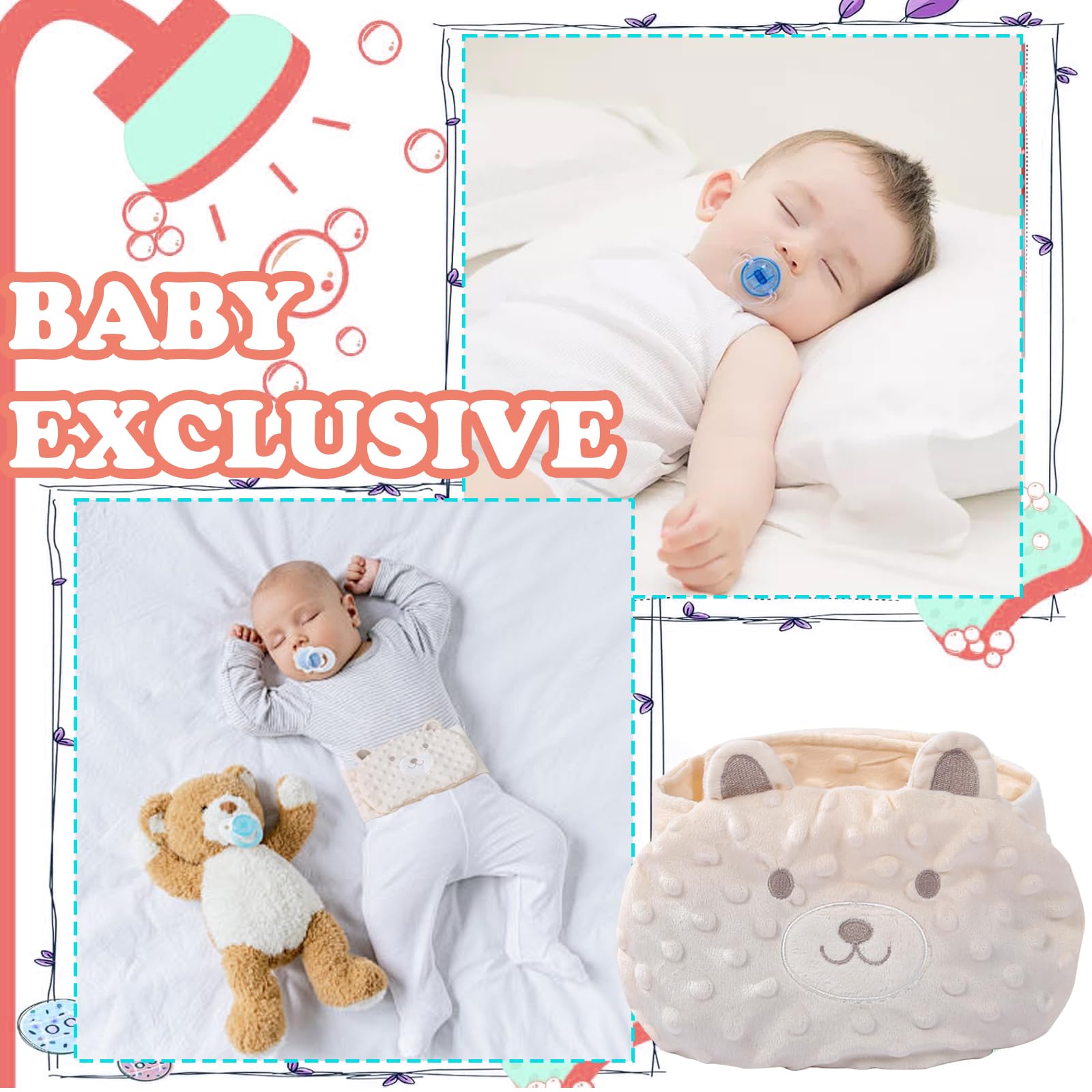 Bouillotte Bebe Anti Colique, Ceinture Anti Colique Bebe,Idéale Pour Les Maux De Ventre Et Les Ballonnements, Haricots Rouges Remplis,Peut Être Chauffé Et Lavable