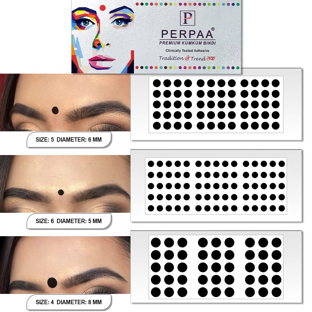 PERPAABlack Color KUMKUM Bindi for Women Pack of 3 Flaps (PBF3_Black_Combo no. -26)-image-14