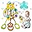HOLA Montessori Toys for 1 Year Old Boys-Rattle Teething Baby Toys 0-6 & 6-12 Months, Silicone Pull String Sensory Toys for 1 Year Old Girl Gifts Christmas Stocking Stuffers
