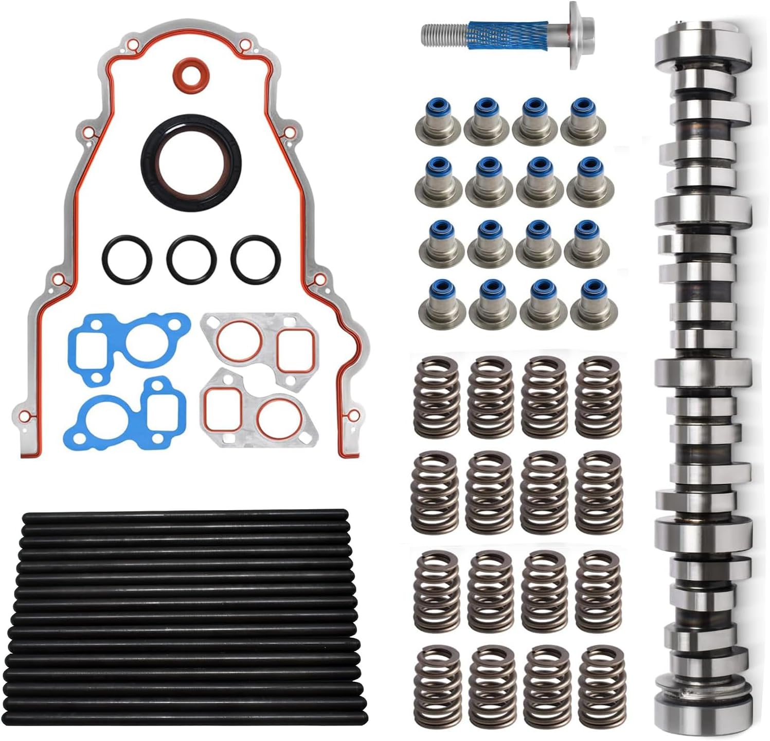 Stage 3 Performance Cam Kit for 1999-2013 GM Silve*rado|Sie*rra LS Vortec (4.8L, 5.3L, 6.0L) - Complete Kit w|Camshaft, Valve Springs, Pushrods, Gaskets and Seals