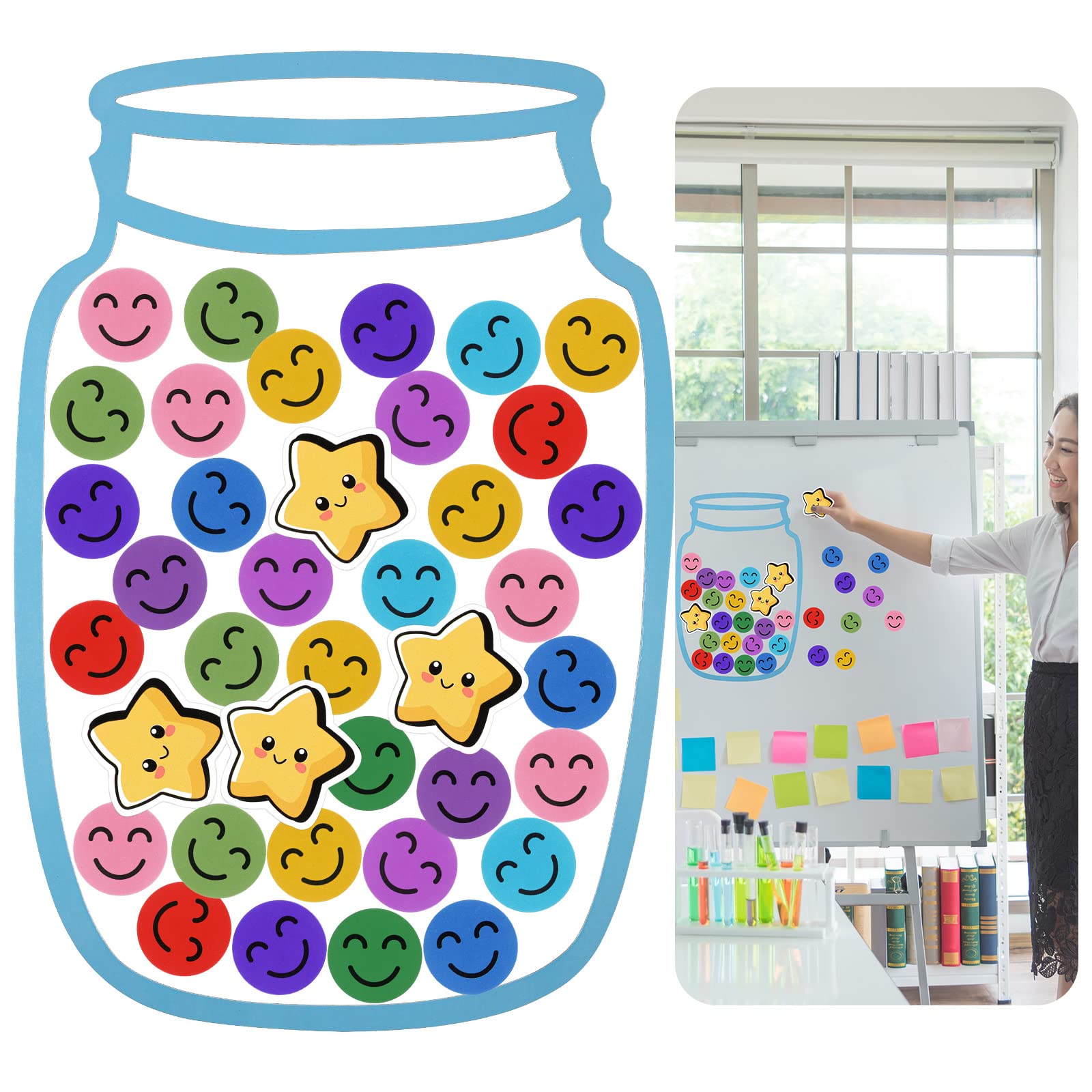 Buy Tanlade 46 Pcs Rewards Jar with Star and Smile Stickers