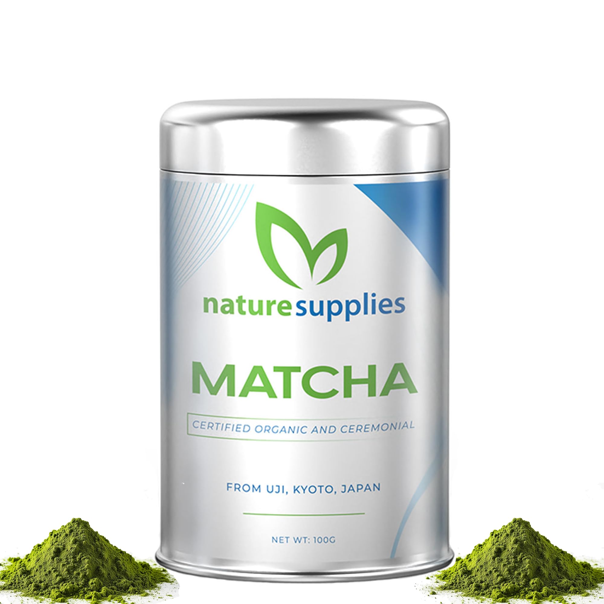Matcha Green Tea Powder | Macha Japanese Ceremonial Grade from Uji, Kyoto, First Harvest Stone-Ground, AAAAA Certified, Natural Energy & Focus, Vegan, Detox Superdrink | Naturesupplies (100g)