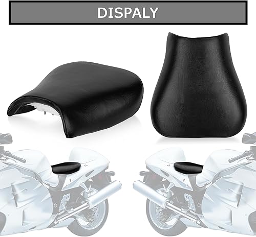 Miniatura 5 de PSLER Asiento de cojín delantero para GSXR1300 - Asiento rectangular para conductor de motocicleta para Hayabusa GSXR1300 1997-2007 (negro) Negro