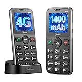 4G Seniorenhandy mit Großen Tasten, Mobiltelefon Ohne Vertrag, 2,2 Zoll Farbdisplay, 1400 mAh Akku Lange Standby-Zeit, USB-C, Ladestation, Rentner Senioren Handy Einfach mit SOS-Taste Schwarz