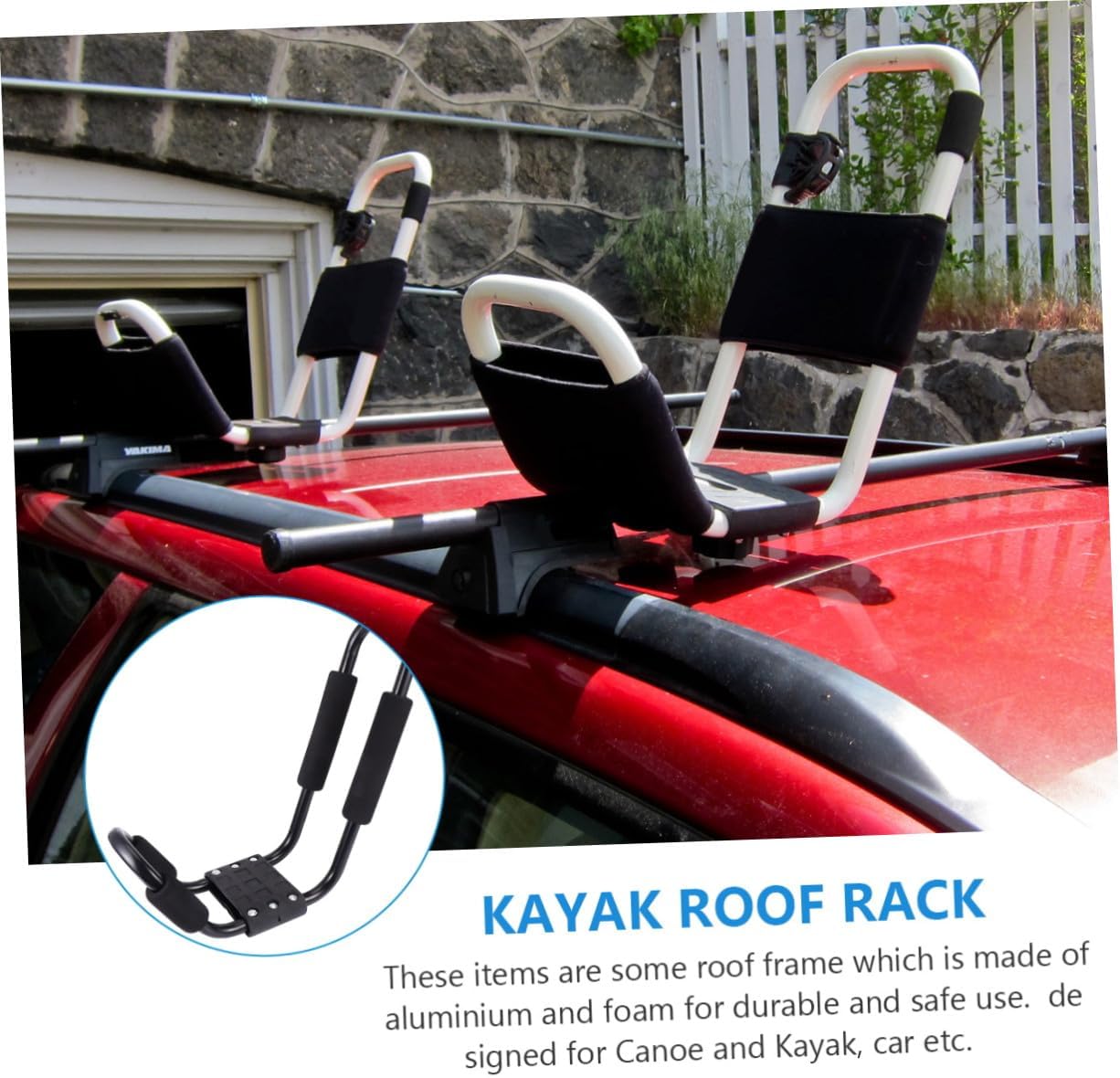 Milisten 2pcs Kayak Roof Rack Heavy Duty Luggage Rack for Car Rooftop Detachable Canoe Carrier with Crossbars for SUV and Truck Outdoor Water Sports Transport