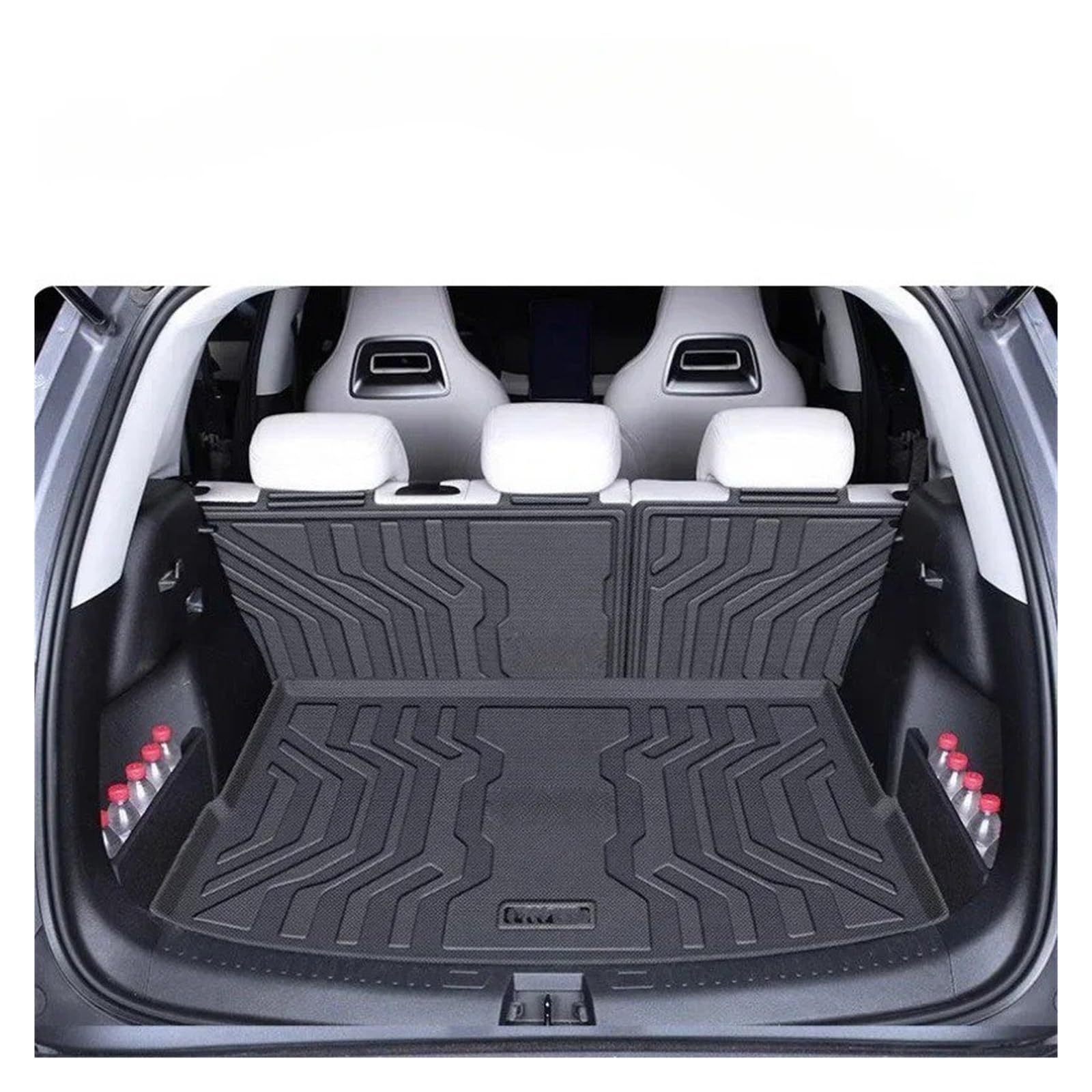 Kofferraumwanne Für BYD Für Yuan UP Für Yuan Für Pro Für ATTO 2 2024 2025 Hinten Sitz Rückenlehne Schutz Pad Stamm Matte Anti-Kick Pad Kofferraumschutz(Backing Cushion,Three Rear headrests)