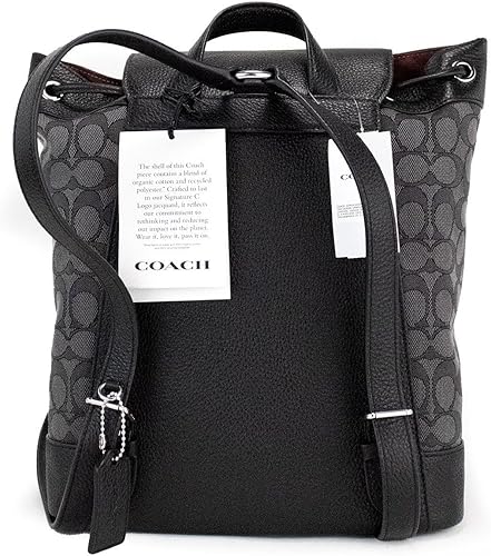 Miniatura 3 de COACH Dempsey - Mochila con cordón en parche jacquard y rayas SvBlack Smoke Negro Multi Mochila Dempsey