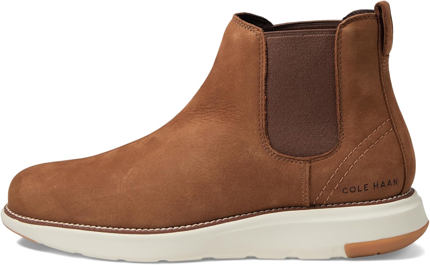 Cole Haan Men's Grand Atlantic Chelsea Boot, EARTHEN Nubuck/Ivory Water Resistant, 13