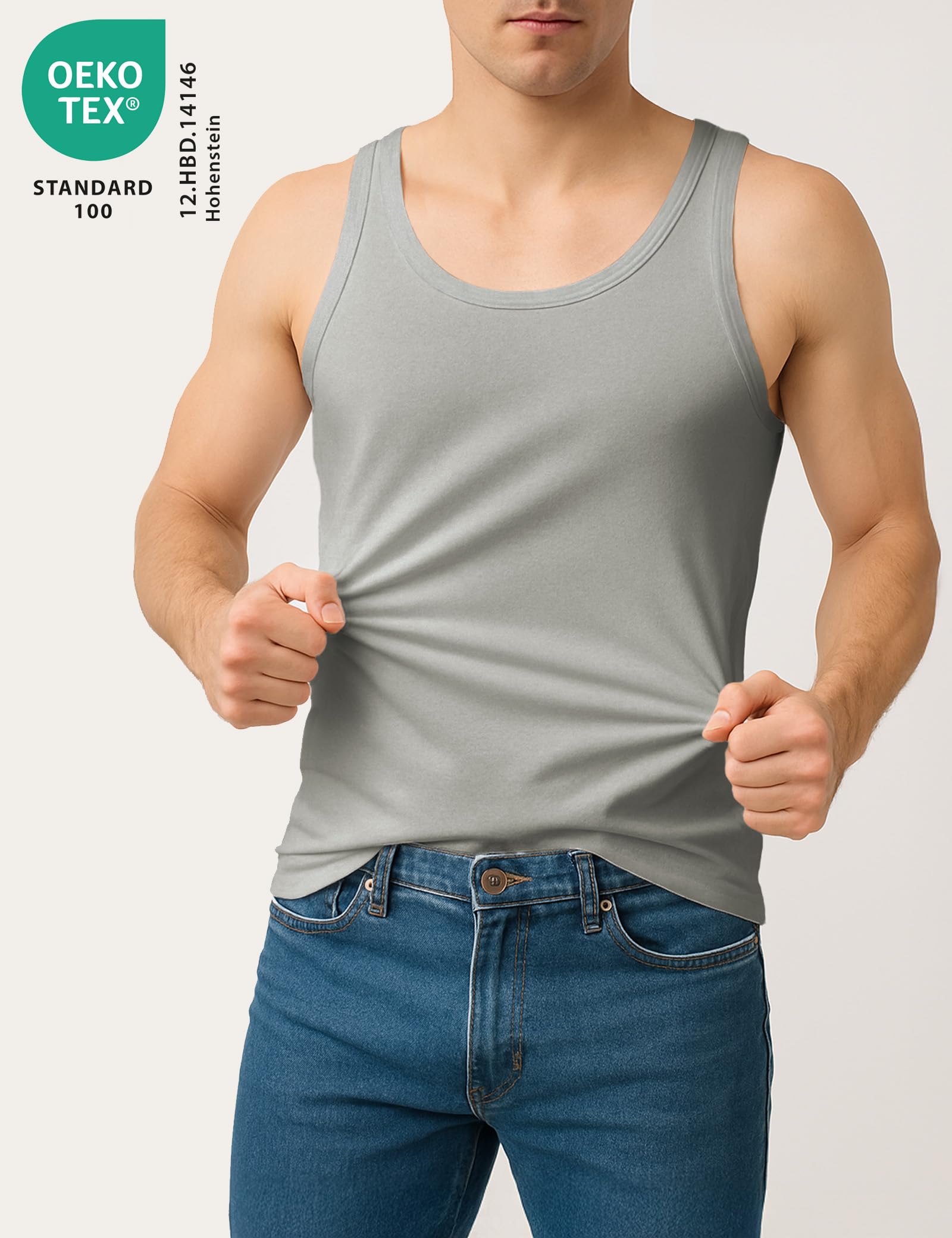 ALPIDEX Pack de 5 Camiseta de Tirantes para Hombre 100% Algodón Camisetas Interior
