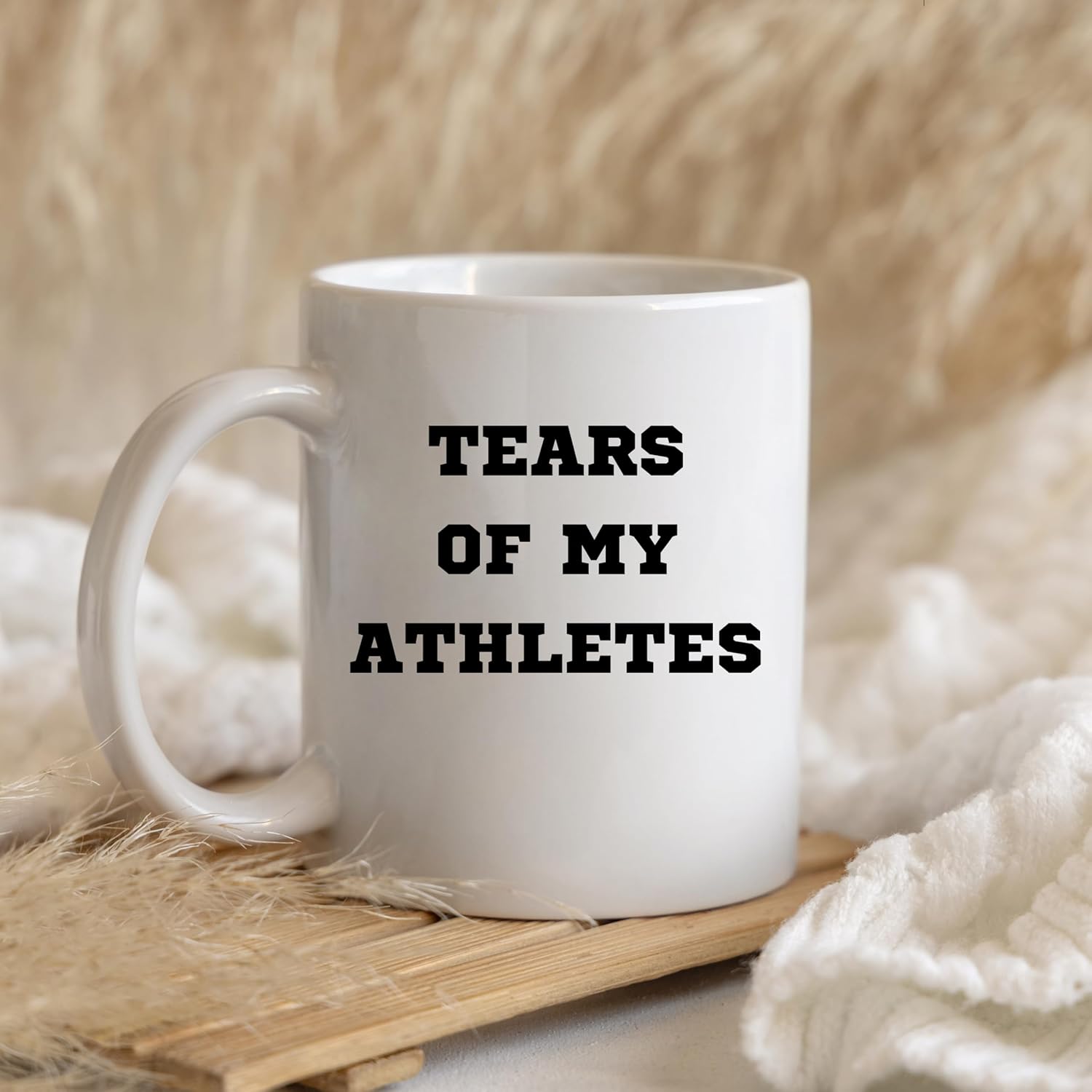 Teegarb Letter Blanket Funny Sarcastic Saying My Tears of My Athletes Ceramic 11 oz White Modern Cylindrical Mug for Athletic Sports Coach Gift - Image 6