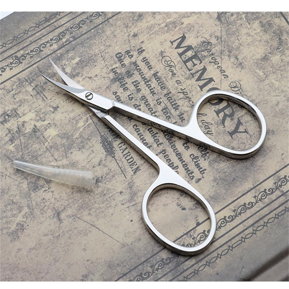 Tijeras para cutículas con punta de deformación, mango antideslizante, para manicura, de acero inoxidable, para uñas, recortador de cutículas, tijeras para cutículas 01