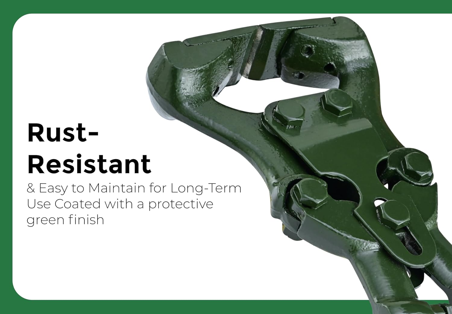 17” Hoof Trimmer - Heavy-Duty Carbon Steel Farrier Tool for Precision Hoof Trimming | Durable Green Coating, Sharp Blades, Bolted Construction, Rubber Grip Handle for Horses & Livestock