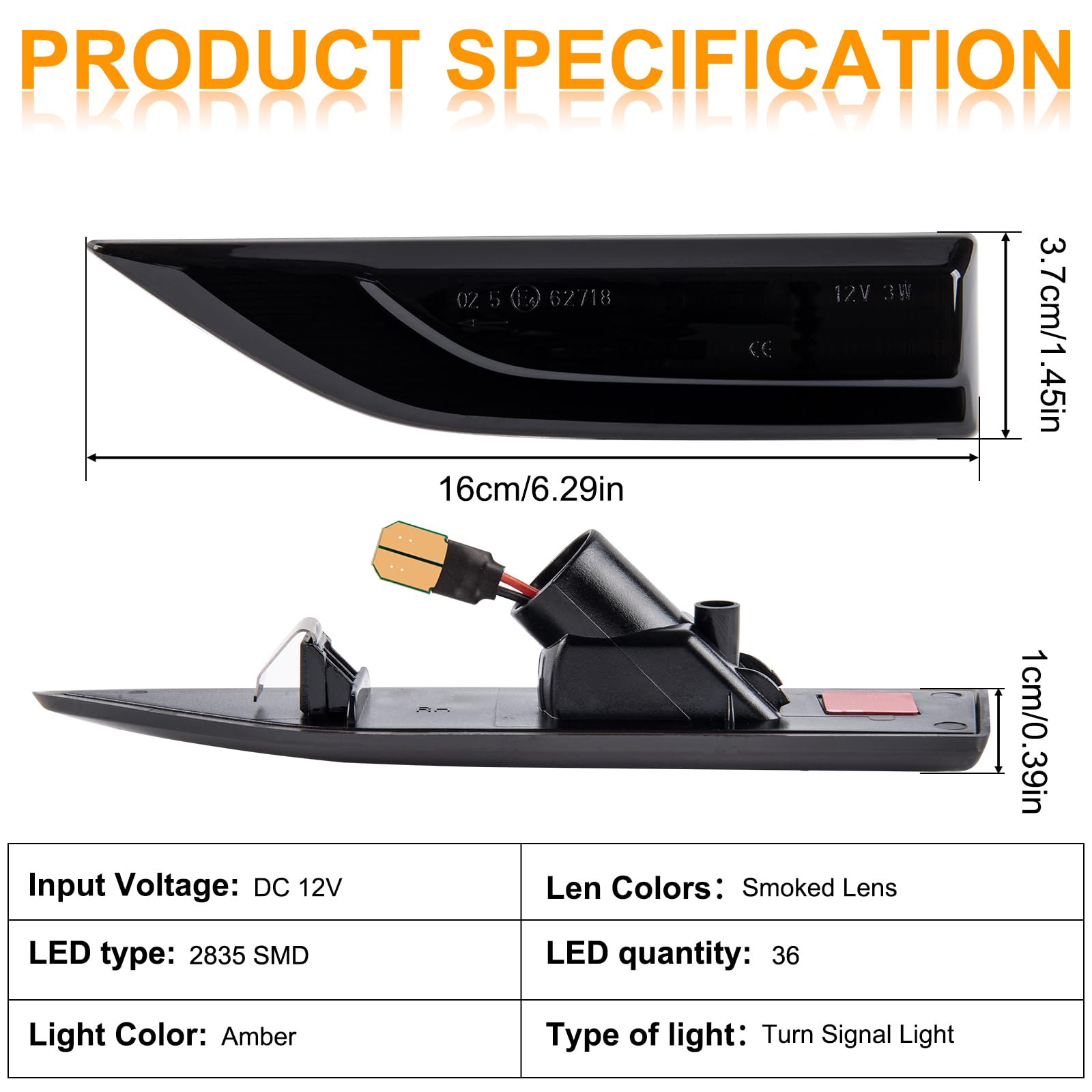 Frecce Laterale a LED per VW Caddy T6 2015~2024, Indicatore di Direzione, 2 Pezzi