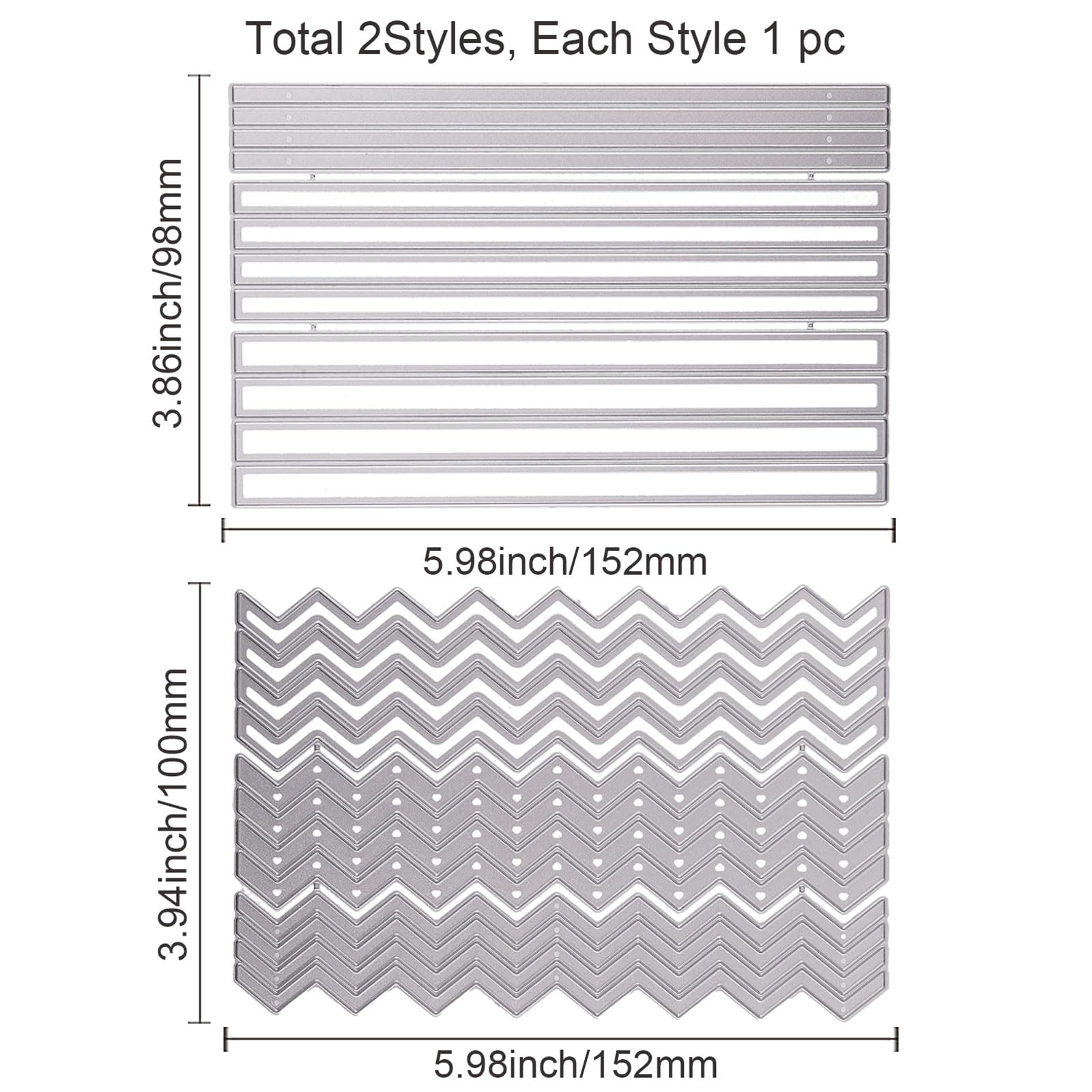 GLOBLELAND Lot De 2 Matrices De Découpe En Forme De Ligne