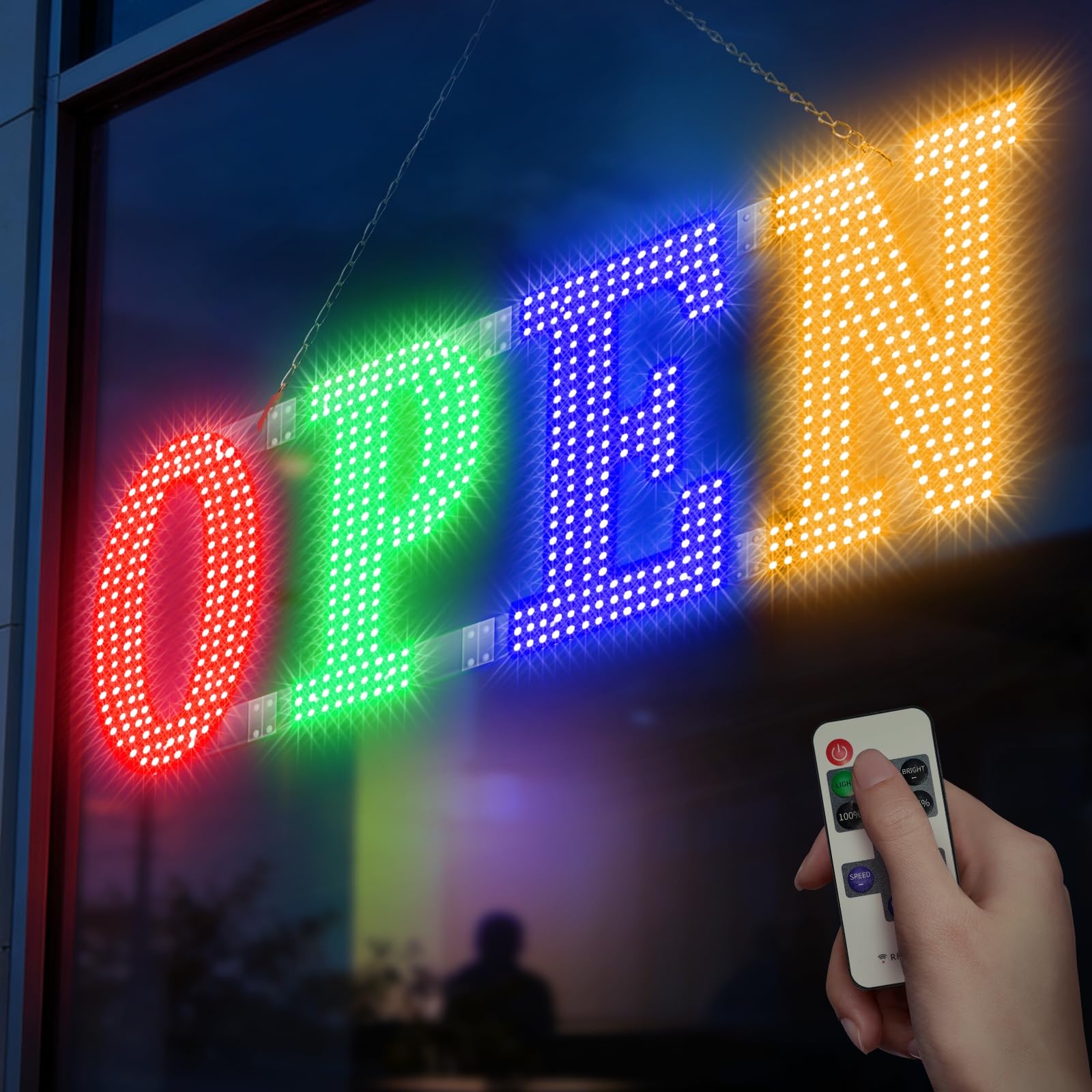 LemonNova 30'' x 10" LED Open Signs for Buisness, Remote Control and Adjustment Brightness & Speed - 14 Mode, Large Open Closed Sign for Bar Store