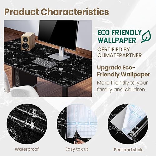 Miniatura 136 de practicalWs Papel tapiz de mármol para despegar y pegar de 15.7 x 236.2 pulgadas, papel de contacto de mármol para armarios y cajones, papel