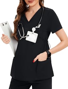 PACBREEZE Womens Maternity Scrub Top Shirt V-Neck Workwear Medical Pregnancy Scrub Clothes S-XXL