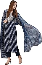 Royal Export Women's Cotton Blend Straight Printed Kurta with Pant & Dupatta | Kurta Sets for Women