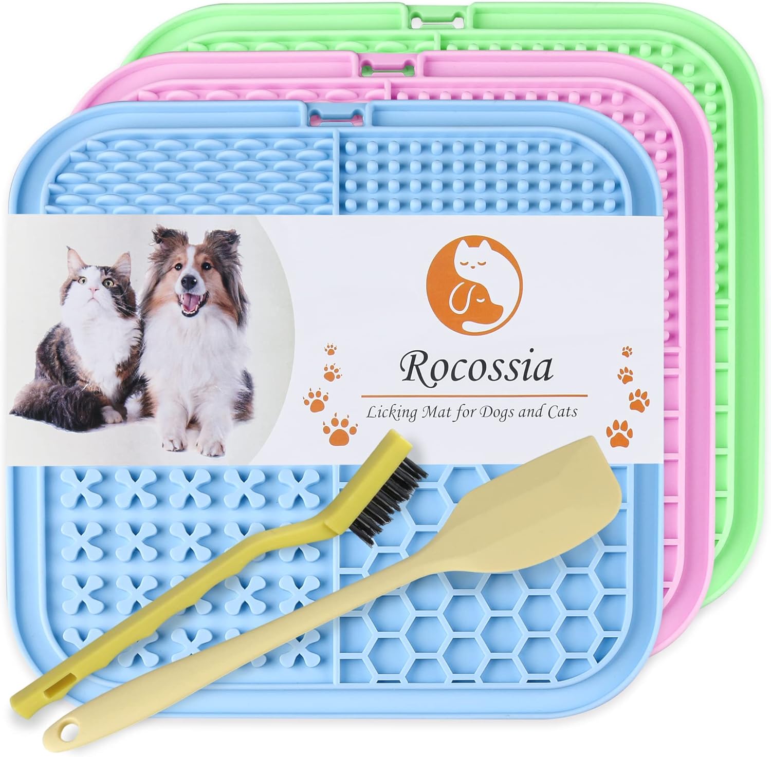 Rocossia Licking Mat for Dogs and Cats 3 Pack with Suction