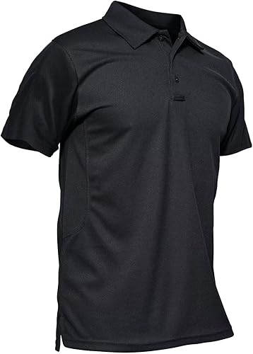 MAGCOMSEN - Camiseta tipo polo para hombre de secado rápido de manga larga o corta deportiva suéter táctico de tela de piqué para golf de tela jersey