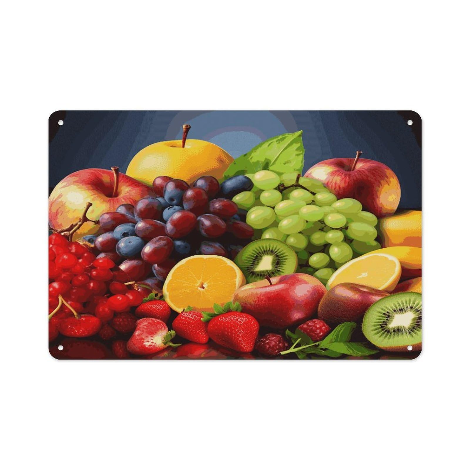 Fekiloot Style Fruits Wall Decor-Aluminum Painting,Tin Sign For Vintage Decoration,Wall Sign For Bathroom Living Room Kitchen Home Farm Farmhouse 11.8 * 7.9 Inch