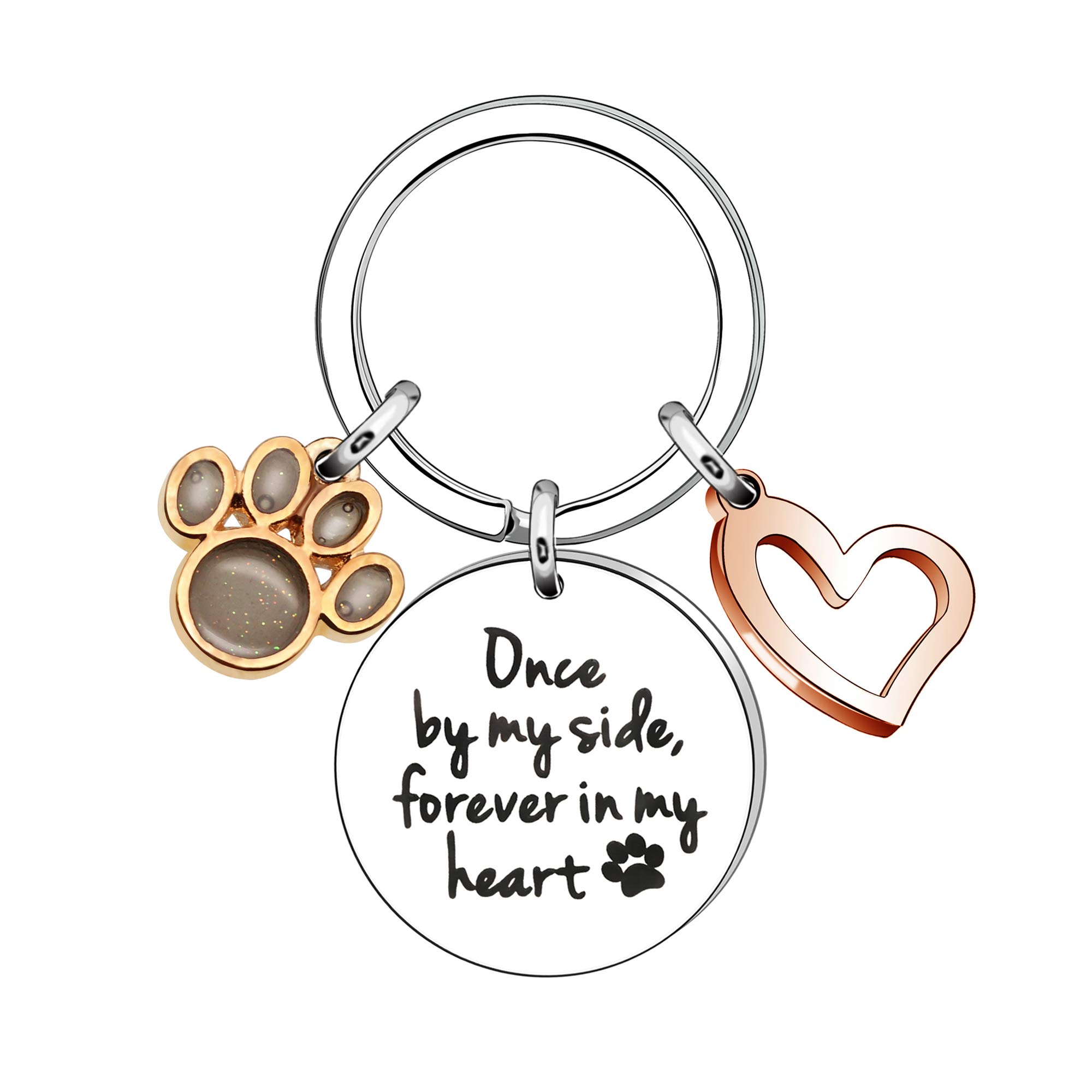 Yireal Women's Silver Memorial Gift - Loss Of Pet Memorial Keyring Sympathy Keychain, Memory Of Family Dog Cat Pet Key Ring