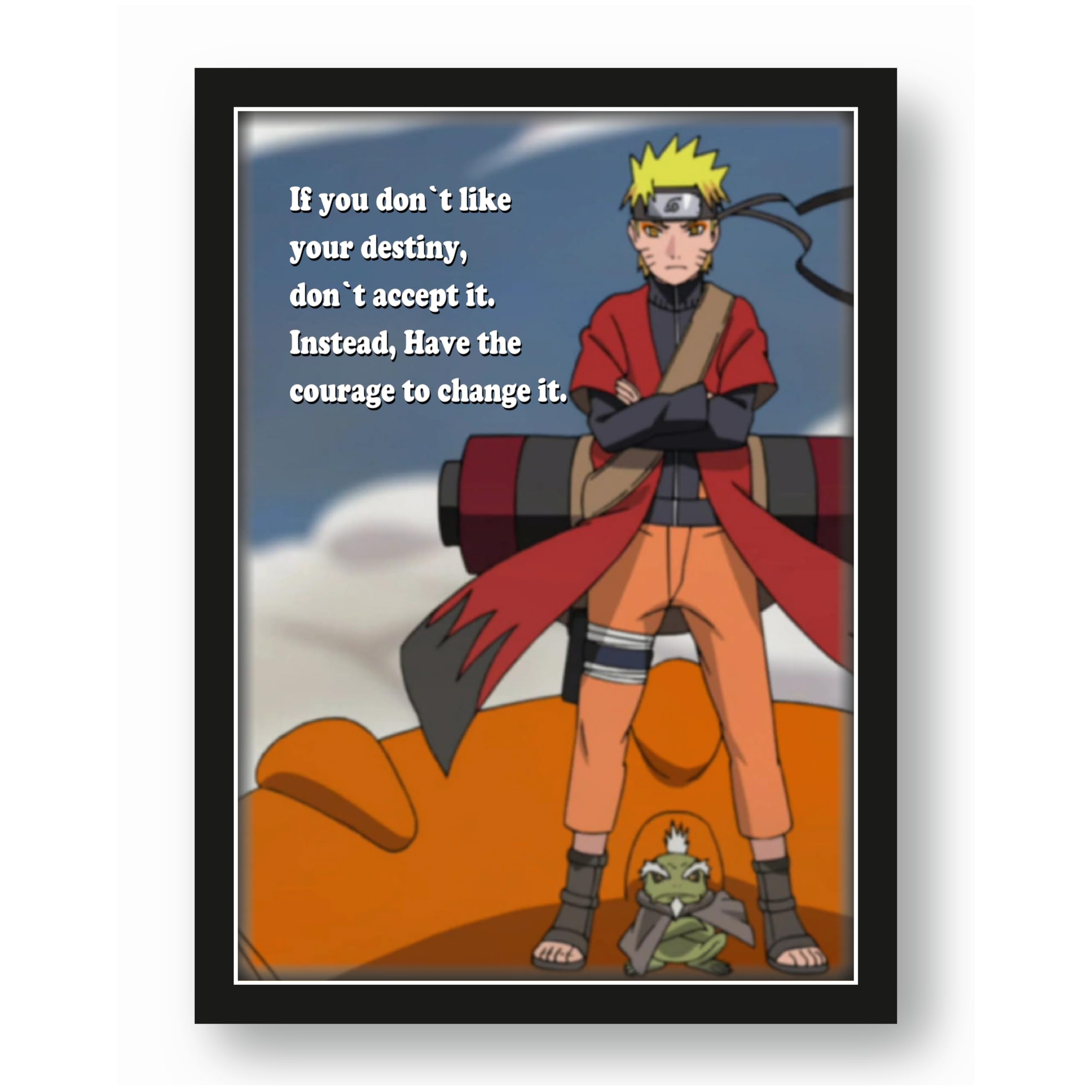 Naruto Uzumaki Courage to Change Destiny Quote Photo Frame – 9.25…