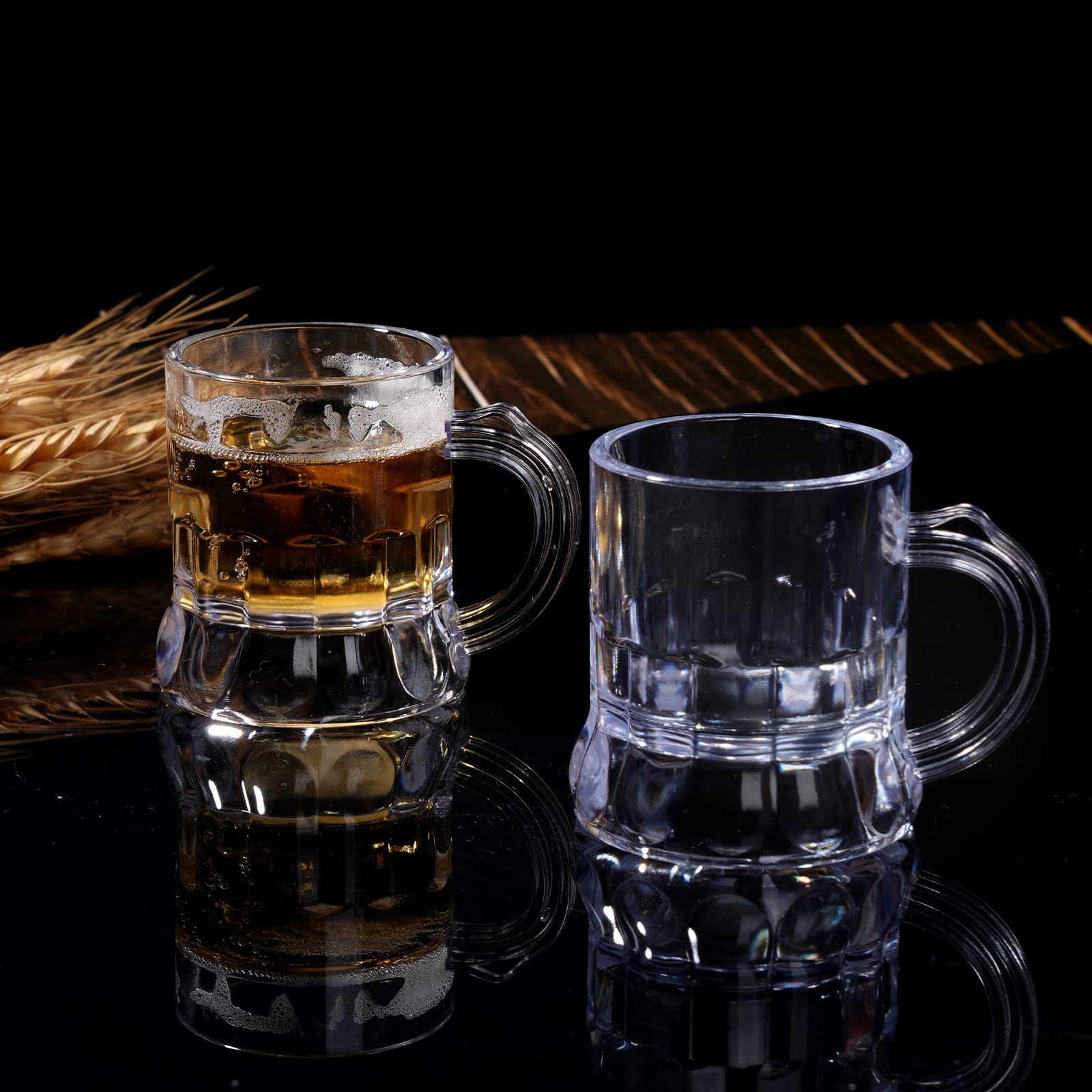 YAXINRUI Mini vasos de chupito para cerveza, vasos de chupito de plástico de 1 onza para fiesta de cerveza, suministros de fiesta de cumpleaños, bodas, barbacoas y picnics (1.75 pulgadas de alto, 12