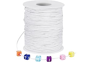 White Elastic String: 328 ft for Bracelets, Necklaces, and More
