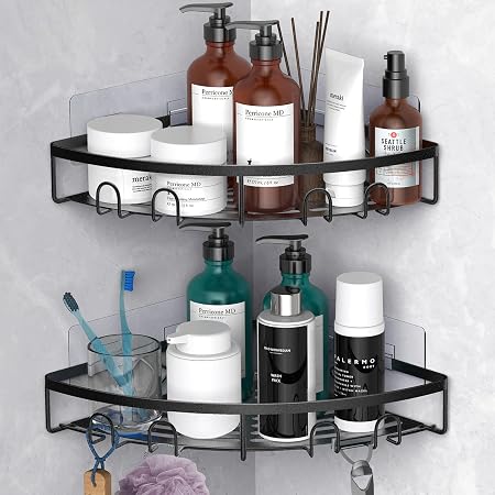 Dyiom Adhesive Shower Caddy Shower Organizer Shelf Build in Shampoo Holder 168822910 - The Home Depot