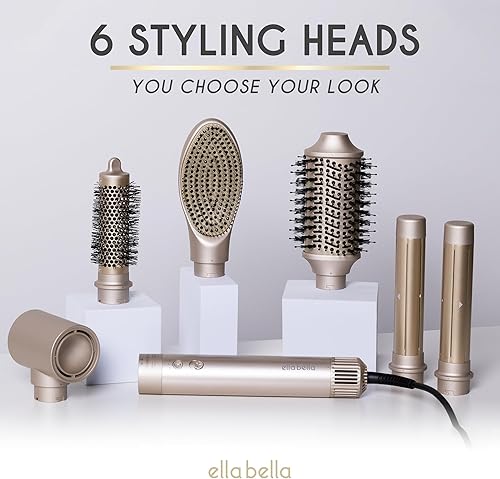 Miniatura 8 de ELLA BELLA Estilizador profesional de aire caliente 6 en 1  Potente juego de secador de pelo y alisador  Estilo sin daños por calor  Secado rápido