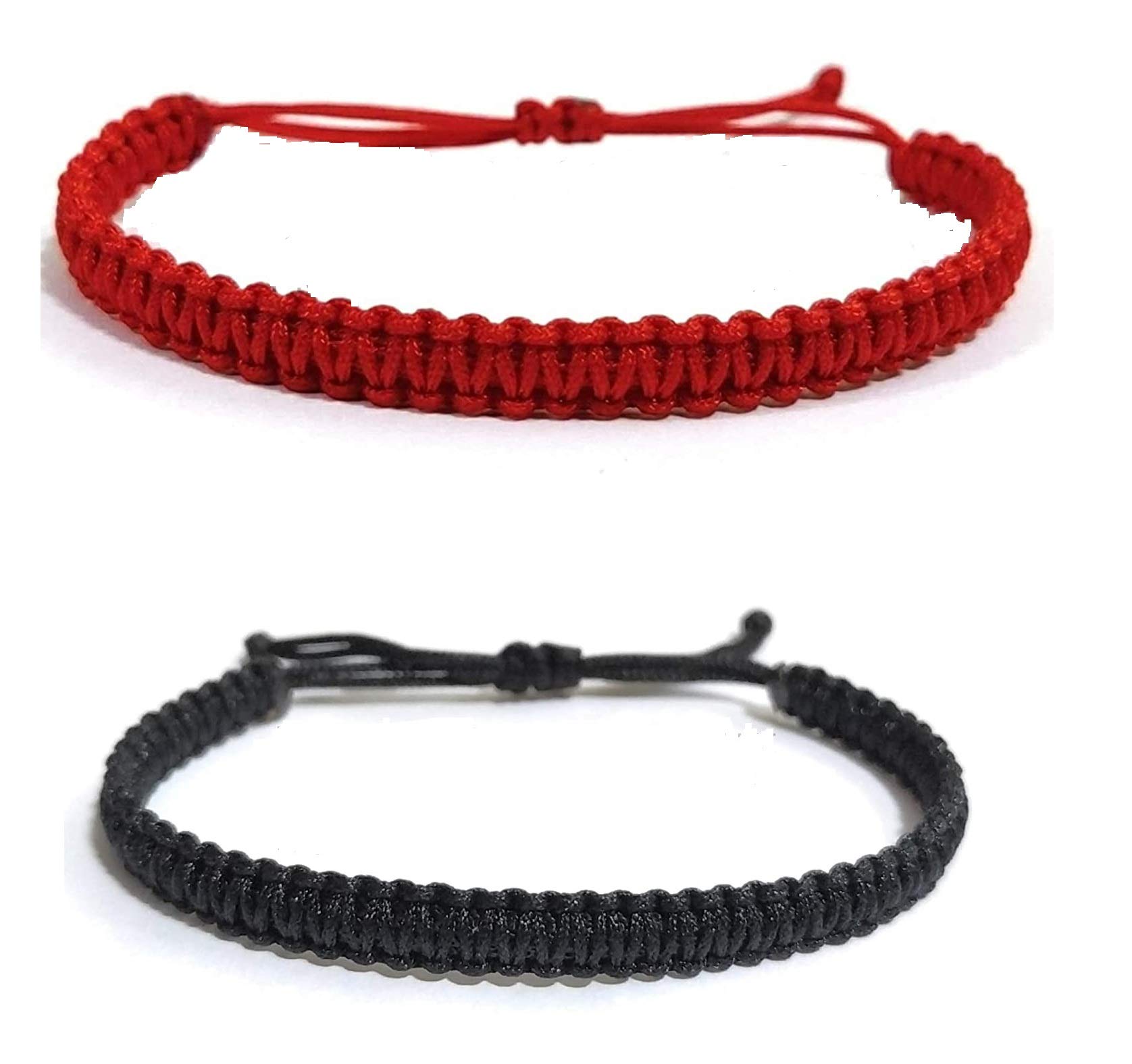 HANDMADE RED BLACK NAZAR ADJUSTABLE BRACELET WRISTBAND FOR POSITIVE VIBES BRACELET FOR WOMEN MEN- 100% SKIN FRIENDLY
