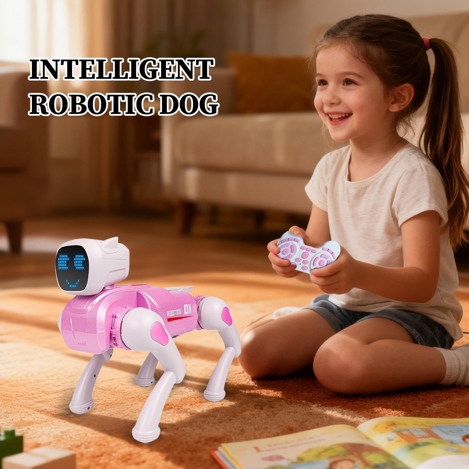 Cucciolo Robot Giocattoli Educativi Realistici con Voce Interattiva | Cane Robot Giocattolo Programmabile Bambini Ragazzi Casa Viaggio Giochi Giardino Interno Prescolare Compleanno Natale