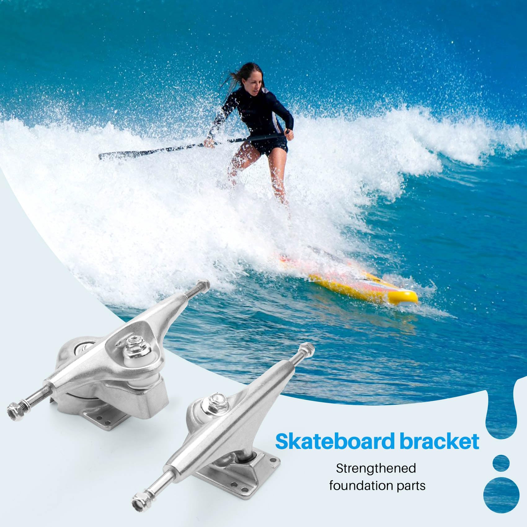 Land Surf Skateboard Eje para S6 Rojo BruCke Surfskate Skateboard Adapter,Plata Junta Set