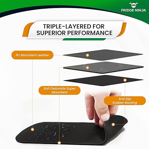 Miniatura 6 de Alfombrilla de goteo para nevera y dispensador de agua con desodorante para refrigerador, alfombrilla de goteo altamente absorbente con absorbente