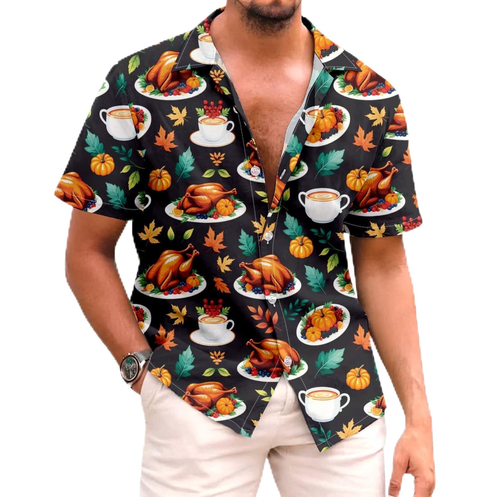Corkifux Mens Hawaiian Shirt Funny Holidays