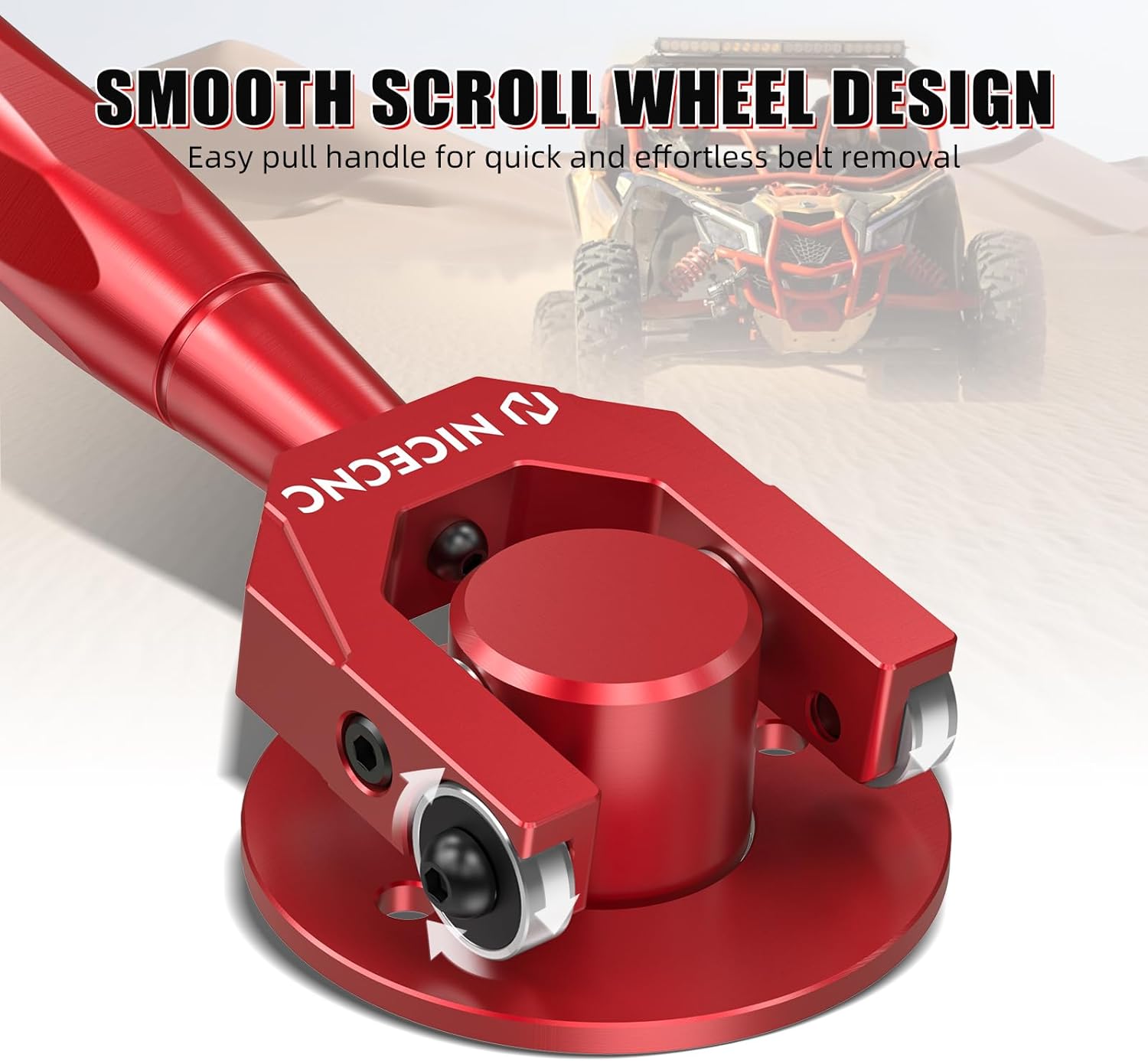 NICECNC Red Clutch Spreader CVT Belt Removal Tool Compatible with Can Am Maverick X3 2017-2021, Commander 1000R 4x4 DPS 2018-2023, Maverick Sport 1000R 4x4 XRC 2019-2023, See Fitments