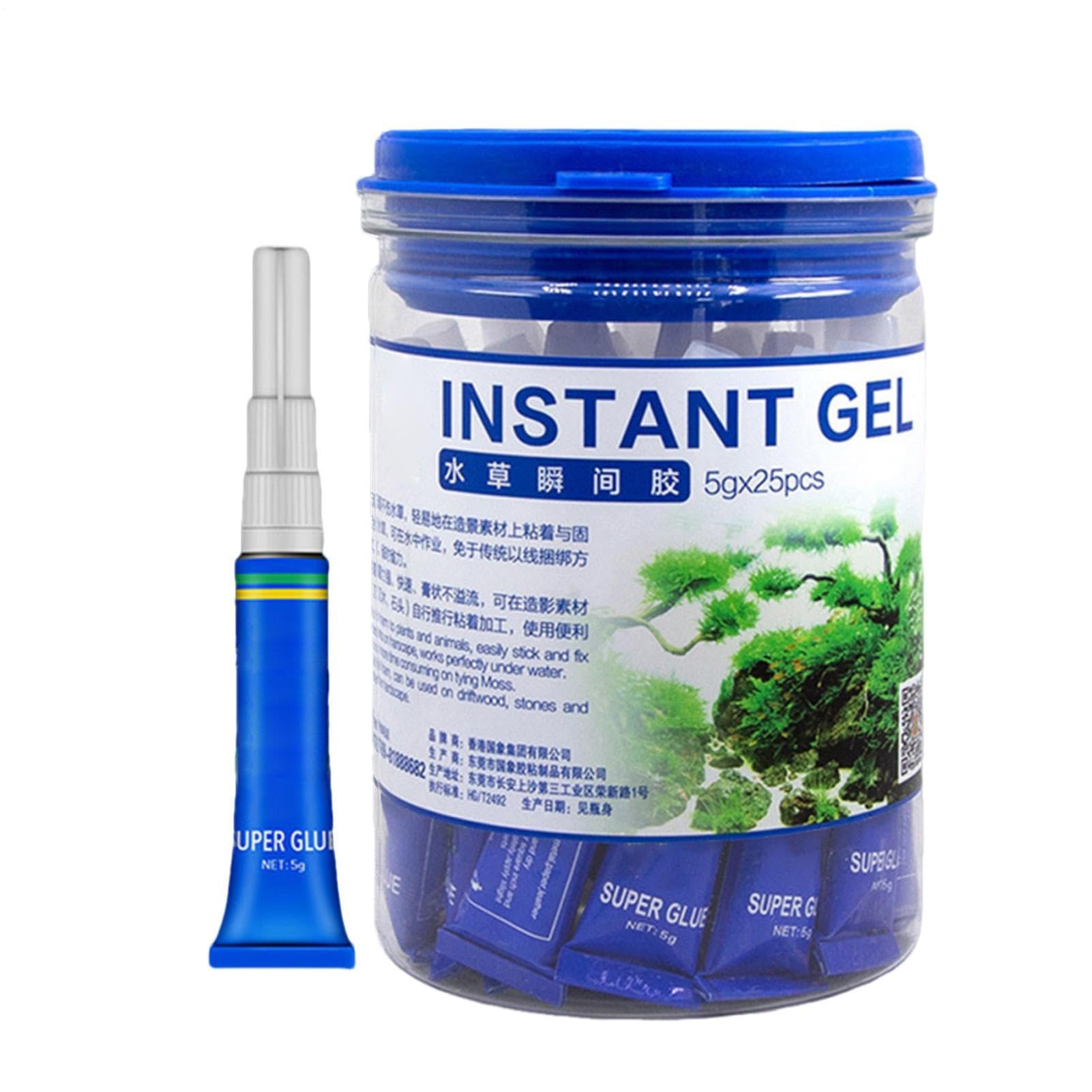 Niktule Aquarium Glue Safe and Quick-Drying Aquascapes Water Plant Glue for Corals Instant Glue for Plants Moss Coral