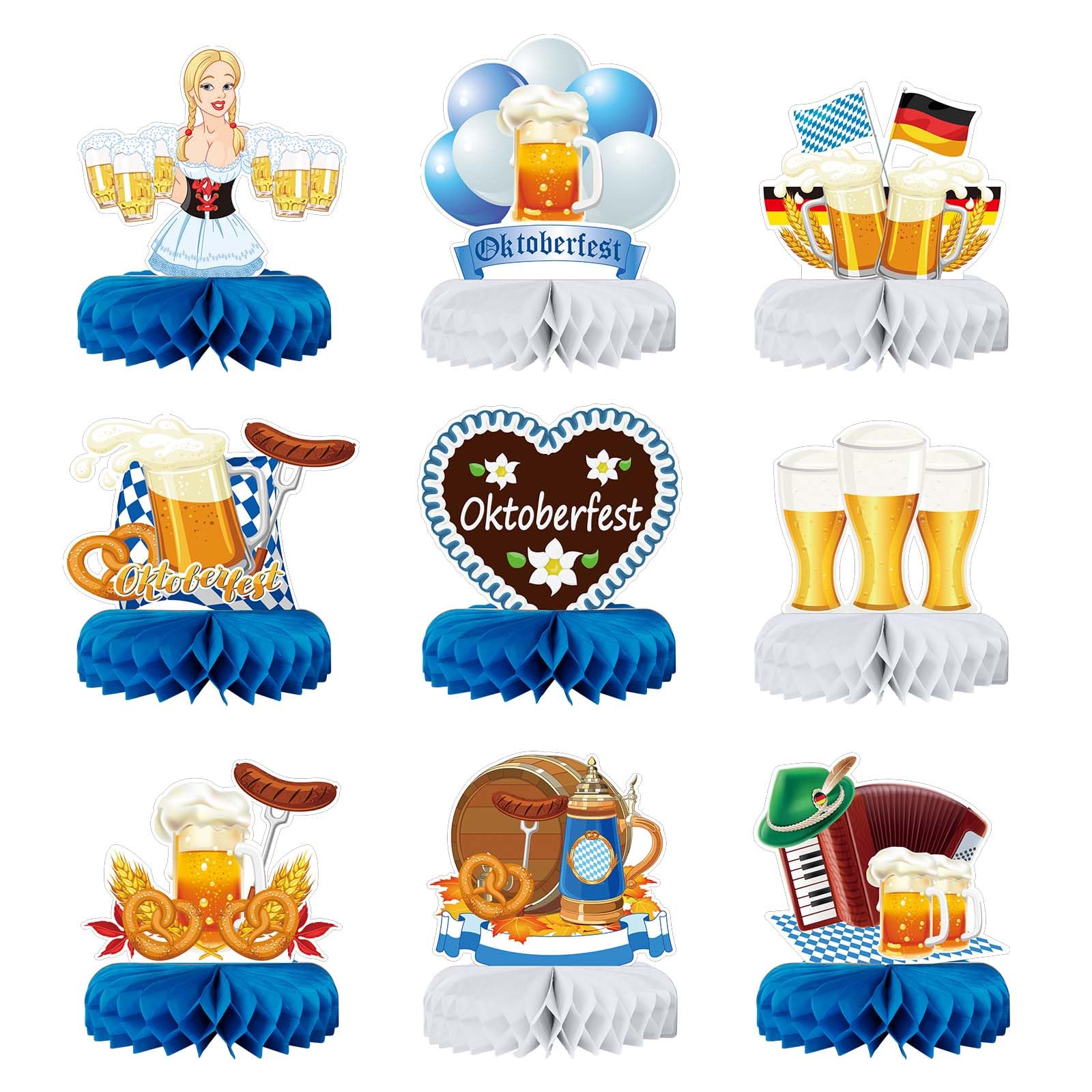 Lot De 100 Décorations En Bois Style Bavière - Chopes, Dirndl, Bretzels, Cœurs Pour Fête De La Bière (Oktoberfest)