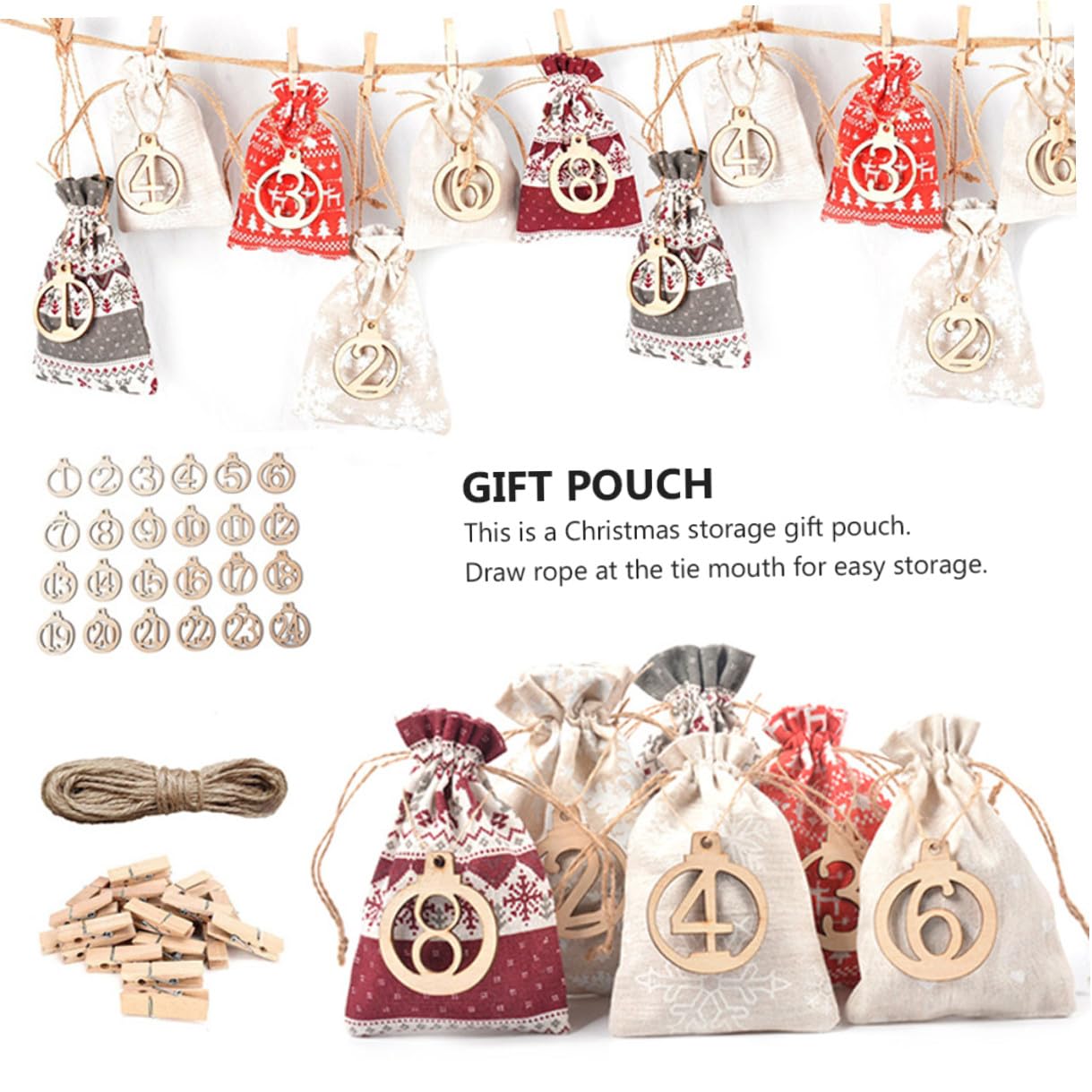 ibasenice Bolsas de Obsequio para Fiestas Navideñas Bolsitas Cordón de Dulces y Golosinas para Colgar Bolsas Cordón para Eventos
