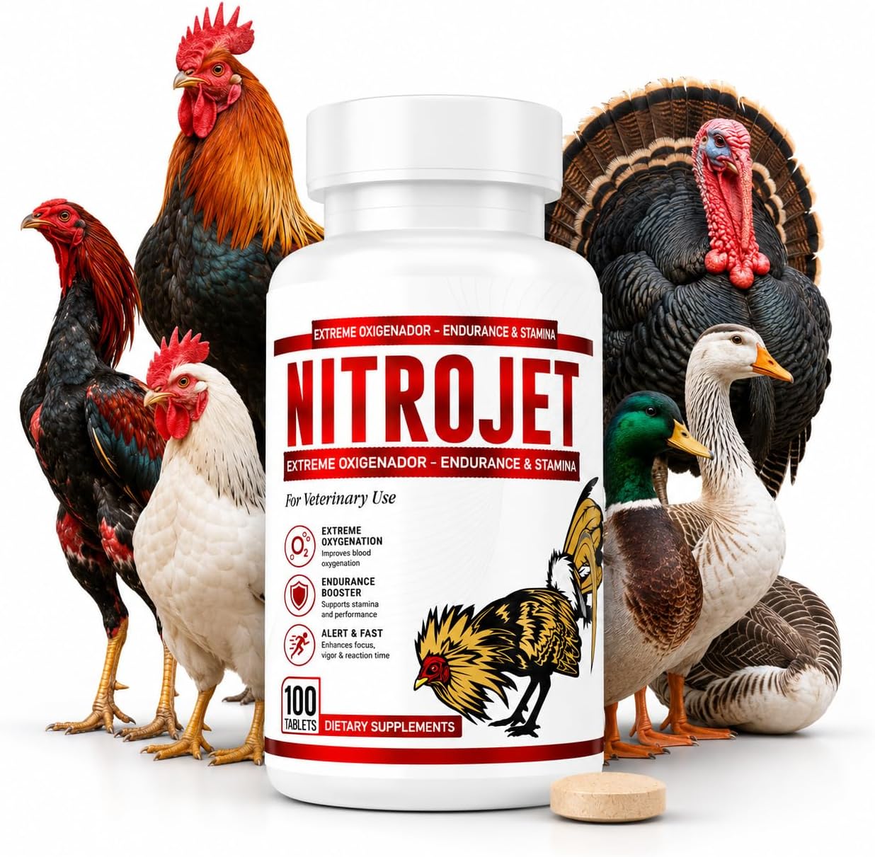 OXIGENADOR para GALLOS NITROJET for Rooster Poultry Gamefowl para Gallos