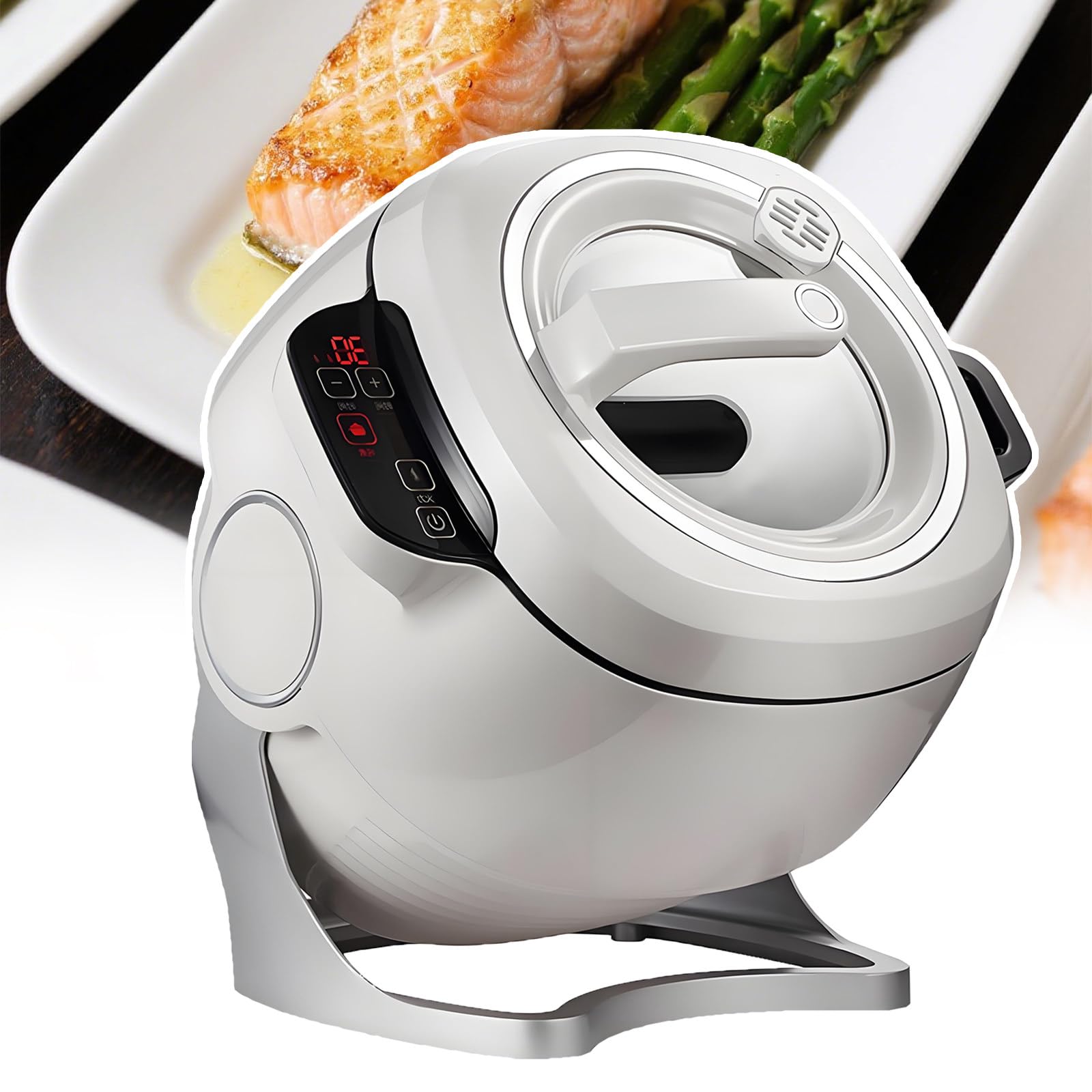 Inteligentny robot kuchenny 1000 W, automatyczny robot do pieczenia 6 l z kontrolą dotykową, komercyjny robot kuchenny do domowej kuchni, smażenia i gulaszu jakości restauracyjnej, łatwy do
