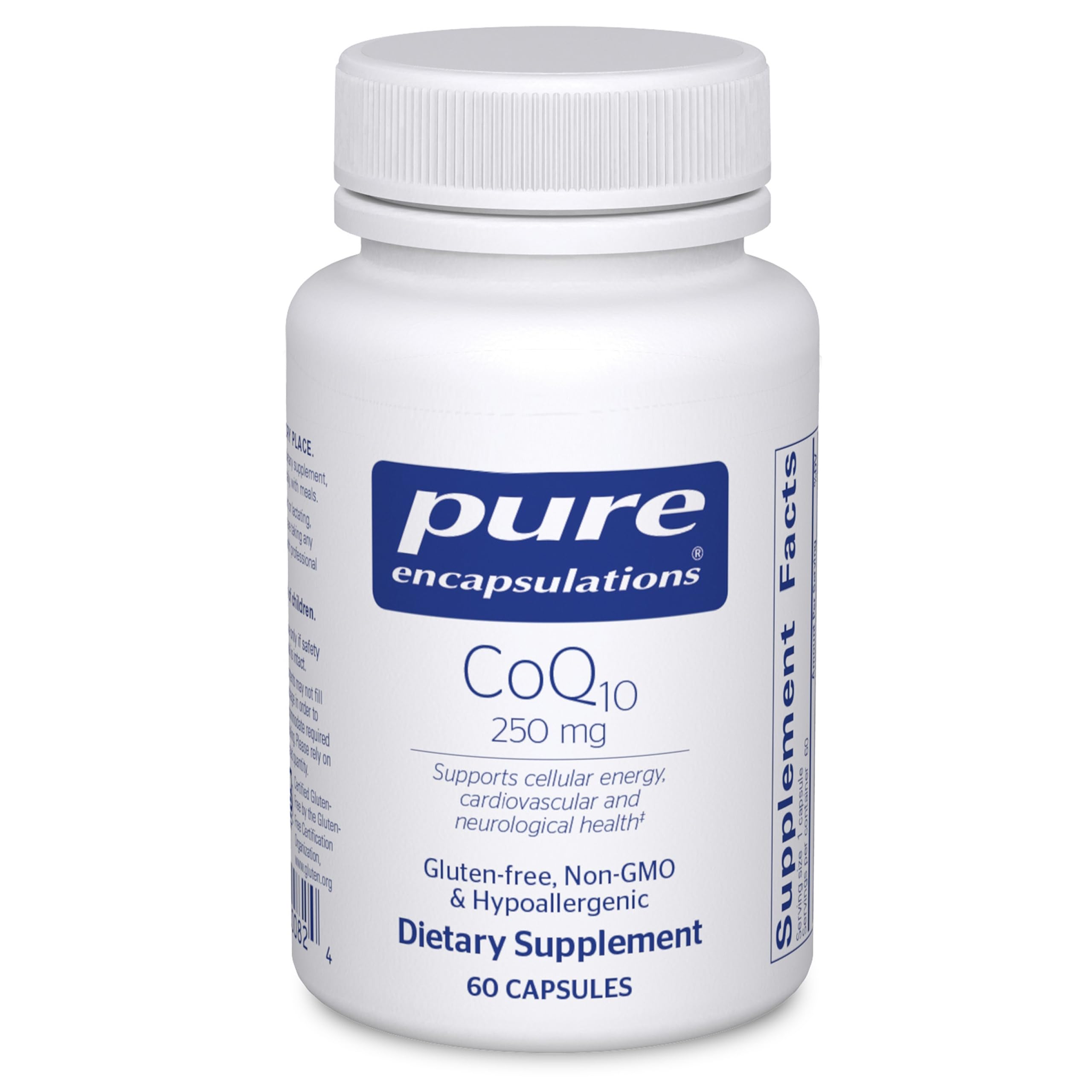 CoQ10-250 mg CoQ10 - Brain Support Supplement* - Mitochondrial & Cellular Energy Support* - Non-GMO & Vegetarian - 60 Capsules