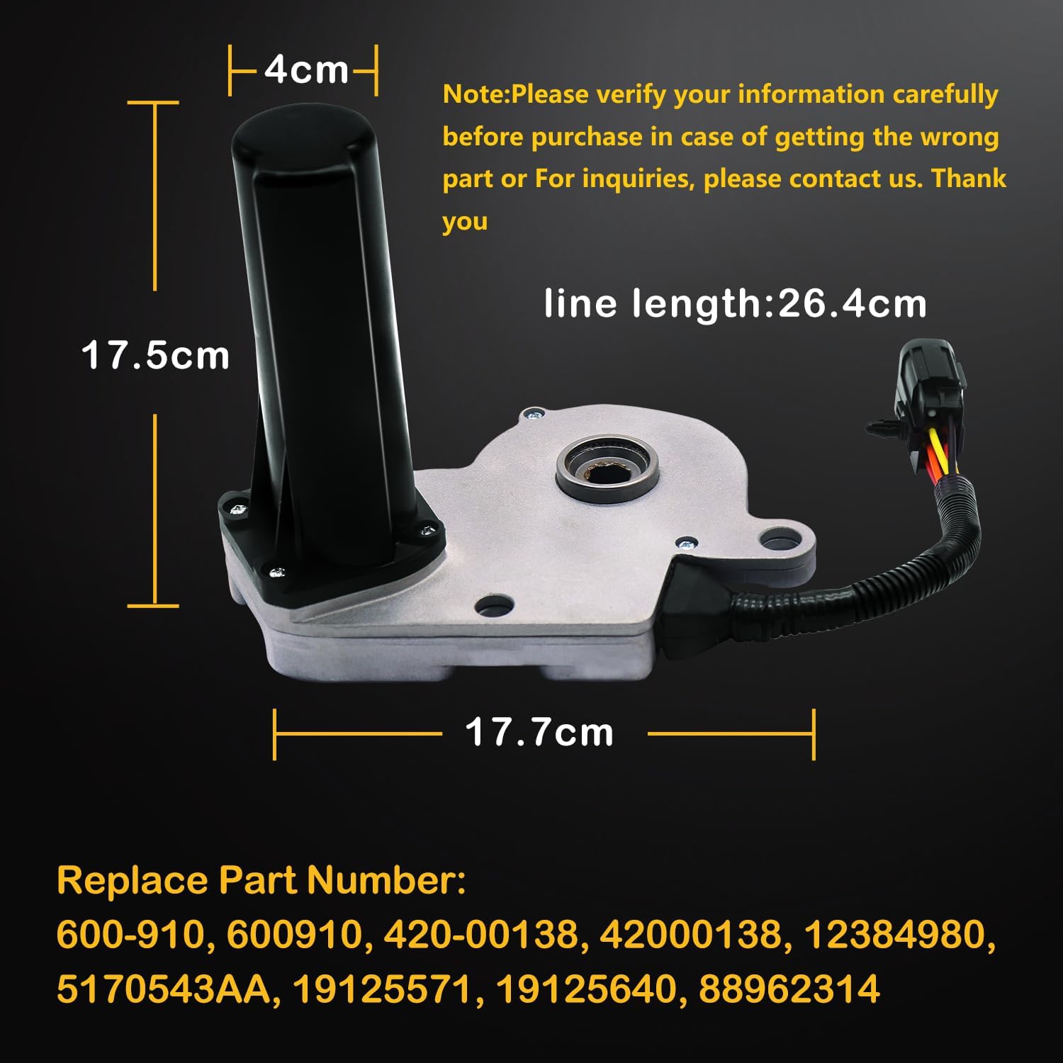 600-910 4WD Transfer Case Motor Actuator Fit for Chevrolet Silverado Suburban Tahoe GMC Sierra Yukon XL Ram 1500 2500 Cadillac Escalade 2003-2007,Replace OE Number 600910,12384980,5170543AA