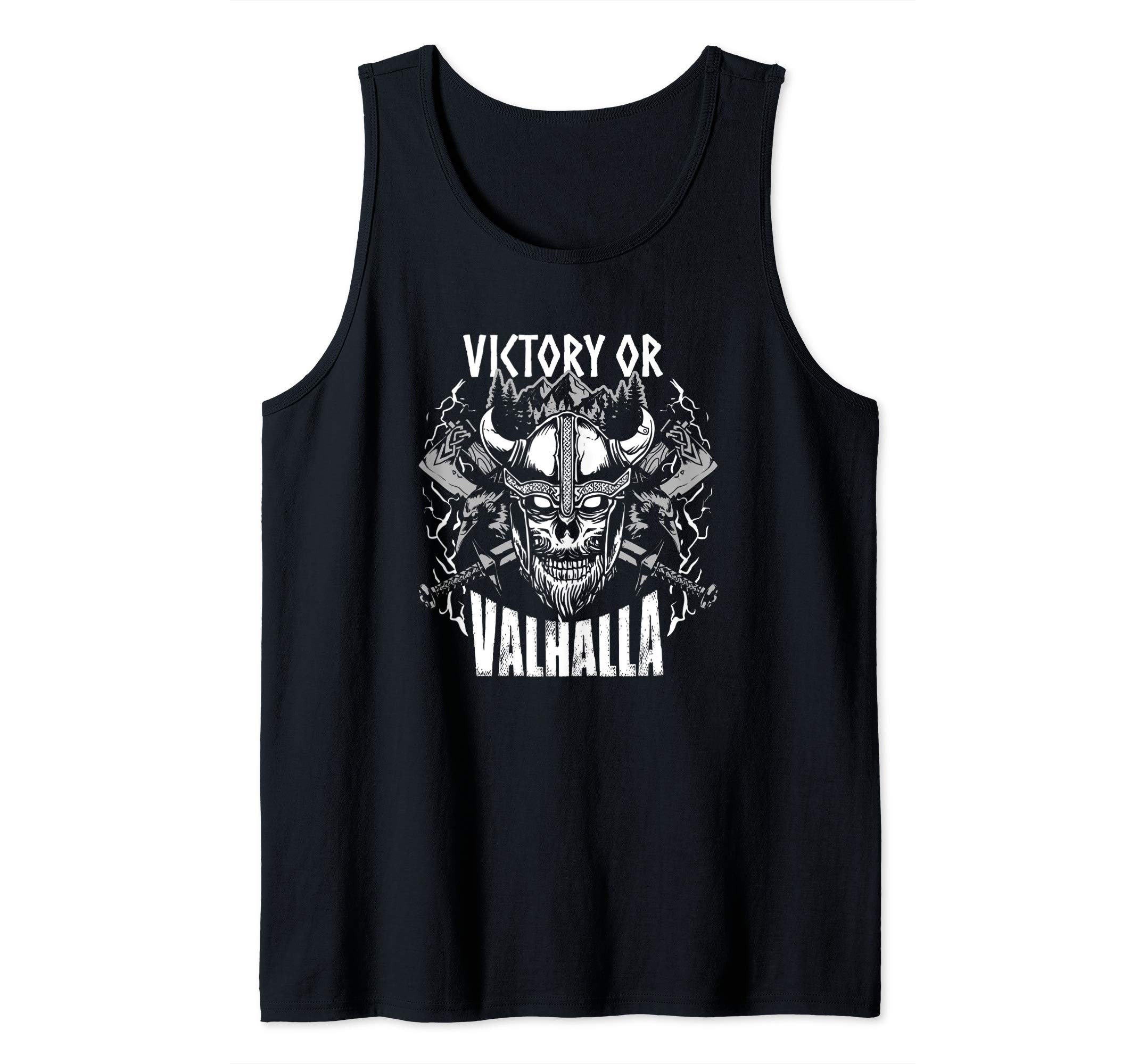 Viking Warrior Quote Gift | Victory Or Valhalla Tank Top