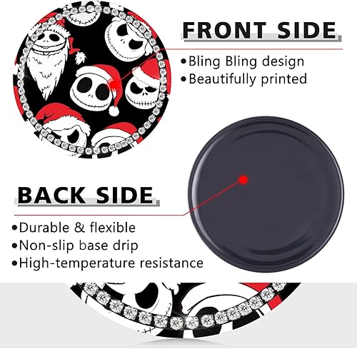 Miniatura 9 de Jupswan Portavasos para automóvil, paquete de 2 unidades, lindo y divertido ratón de dibujos animados de Navidad, de silicona, accesorios para